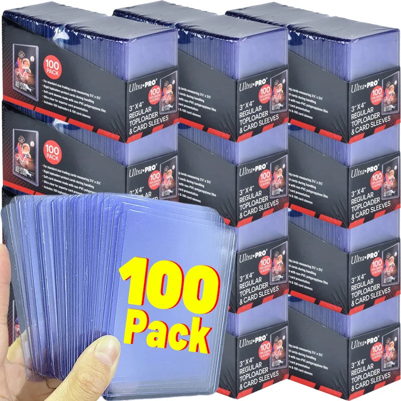 100 יחידות סליבים קשיחים לקלפי אספנות – פלסטיק שקוף